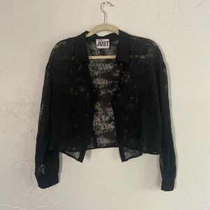 Just Female Black Kiki Lace Buttondown size Small